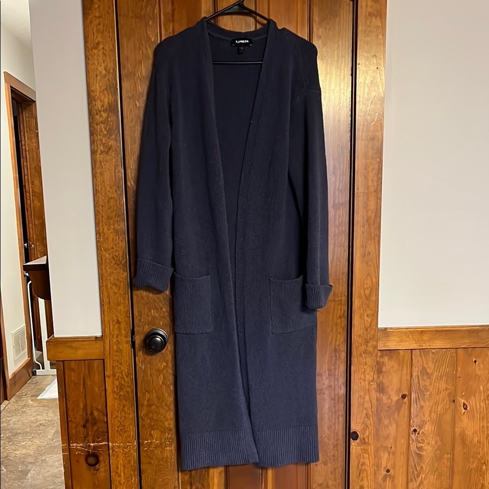 Express Blue Cardigan Sweater with Timeless Design